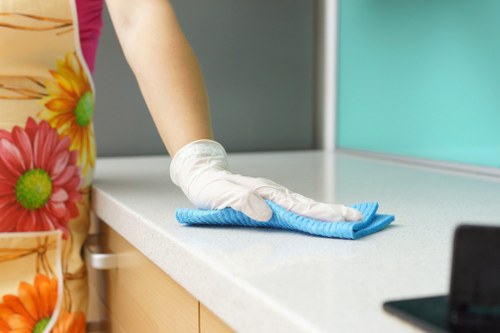 Professional carpet cleaner in Watford refreshing a living room carpet